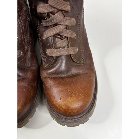 Timberland Sz 8 Earthkeepers Leather Brown Double Buckle Side Zip Boots  EUC - Picture 3 of 12